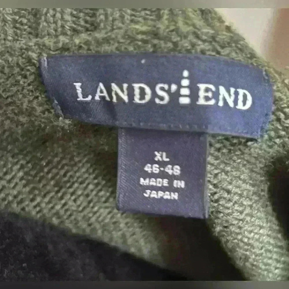Lands End Heavy Knit Crew Neck Olive Green Sweater Women’s Size XL - Picture 5 of 6